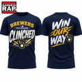 Milwaukee Brewers 2026 Postseason Clinched Win Our Way Limited 3D Shirt