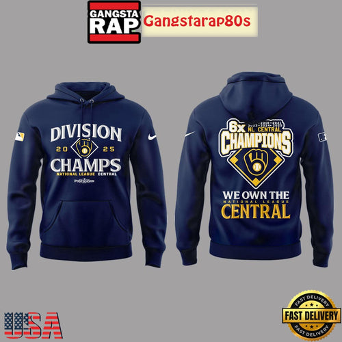 Milwaukee Brewers 6X NL Central Champions All Over Print Hoodie