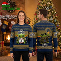 Milwaukee Brewers Baby Yoda Holding Baseball Ugly Christmas Sweater