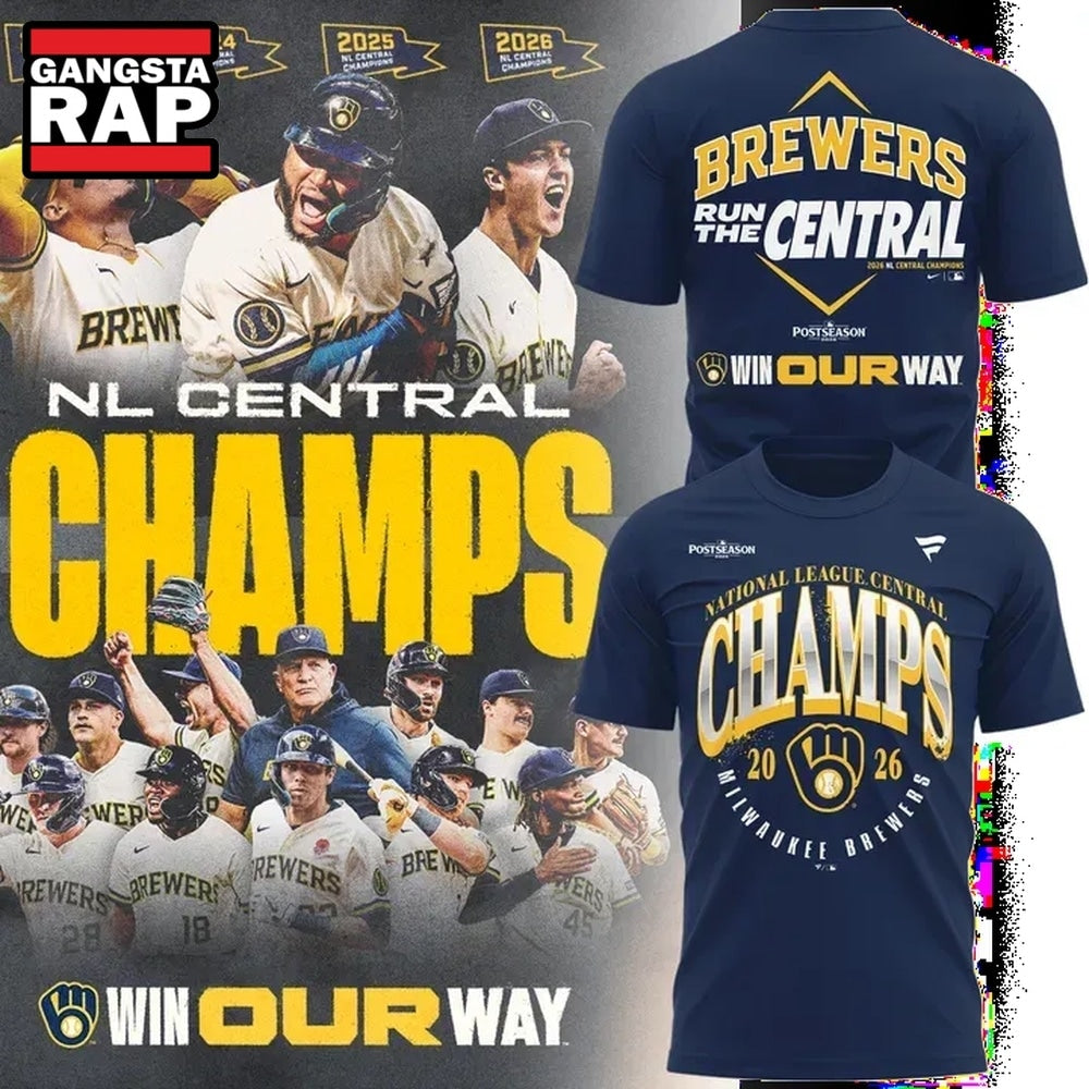 Milwaukee Brewers Fanatics Navy 2026 NL Central Division Champions T Shirt