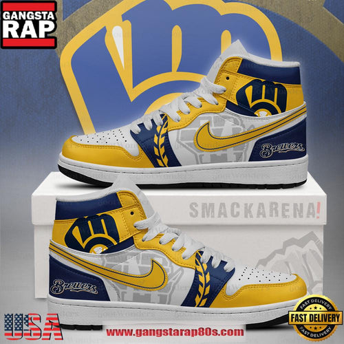 Milwaukee Brewers MLB Trending Sneakers Air Jordan 1 High Top Shoes