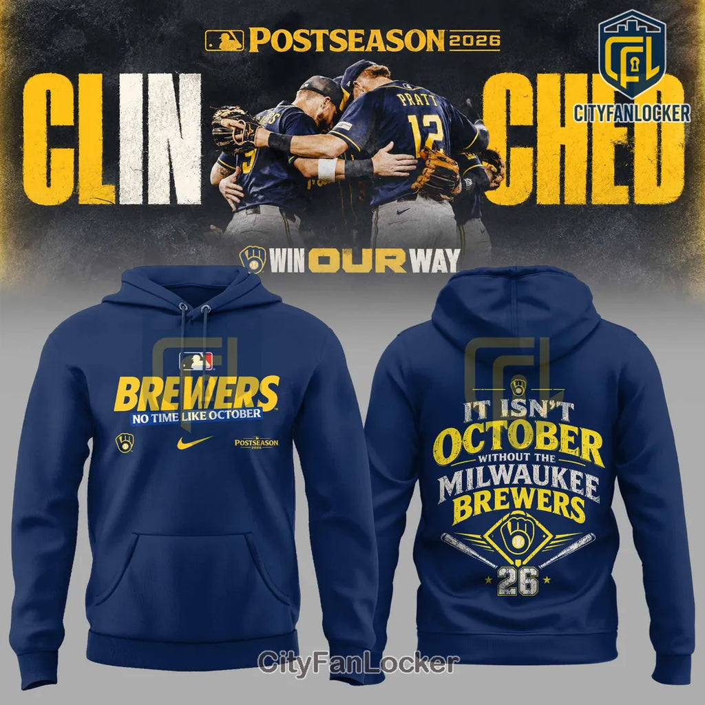 Milwaukee Brewers Postseason 2026 Blue Hoodie