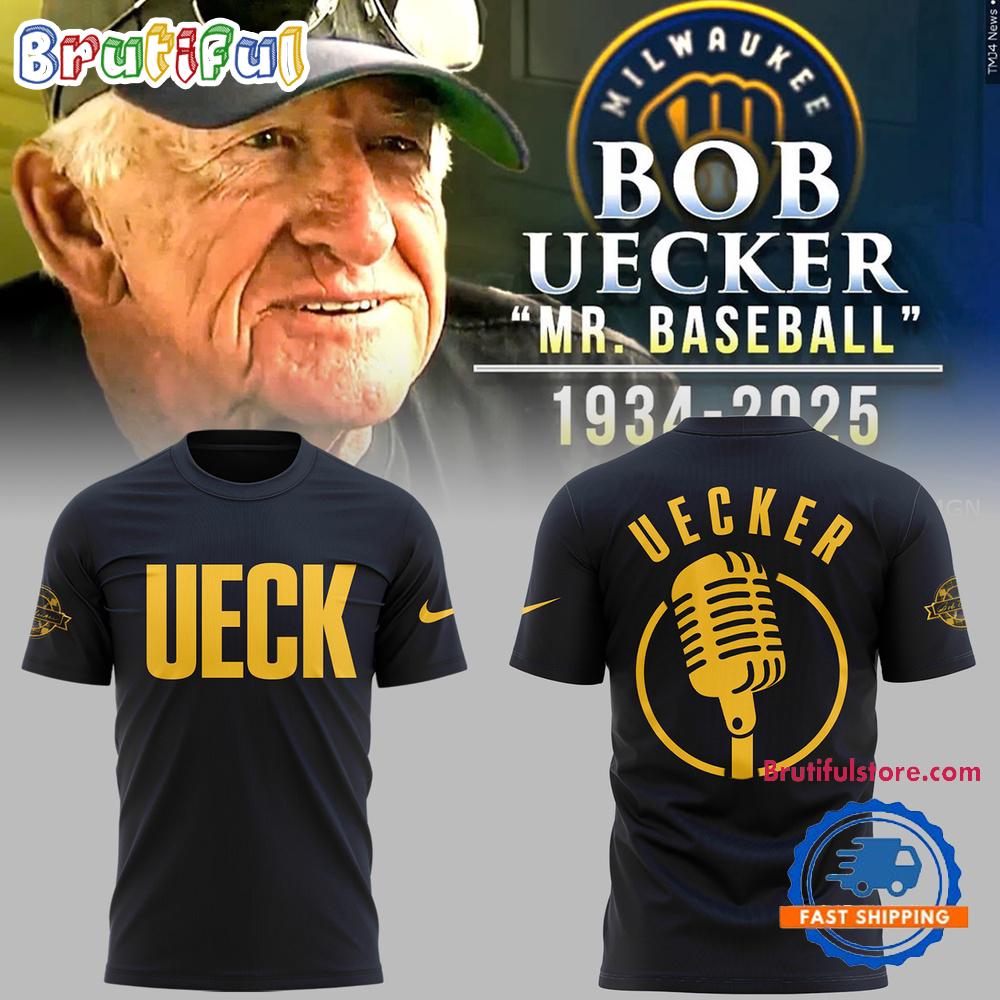 Milwaukee Brewers Remembering Bob Uecker Mr. Baseball New Design Black Hoodie T-Shirt