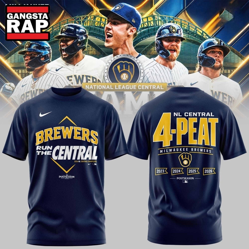 Milwaukee Brewers The FIRST 4 Peat in NL Central History Hoodie T-Shirt
