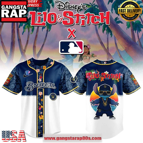Milwaukee Brewers x Lilo & Stitch 2025 Baseball Jersey Shirts