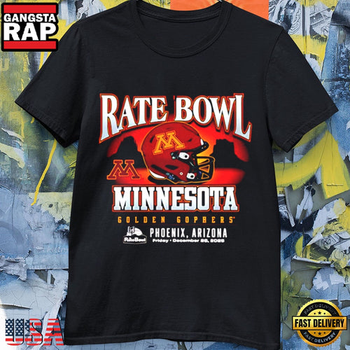 Minnesota Golden Gophers 2025 Rate Bowl Sunset Helmet T Shirt