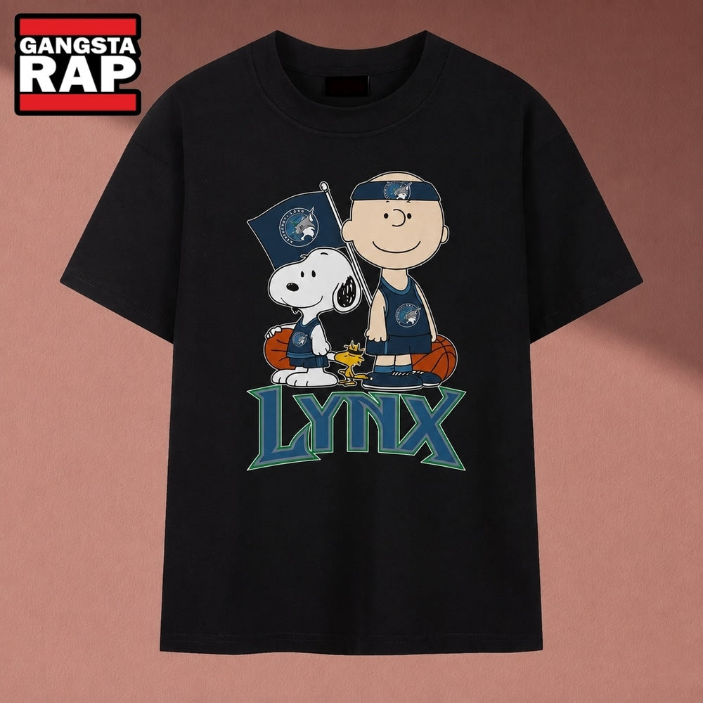 Minnesota Lynx Charlie Brown & Snoopy WNBA Basketball T Shirt , Music 2D Shirt