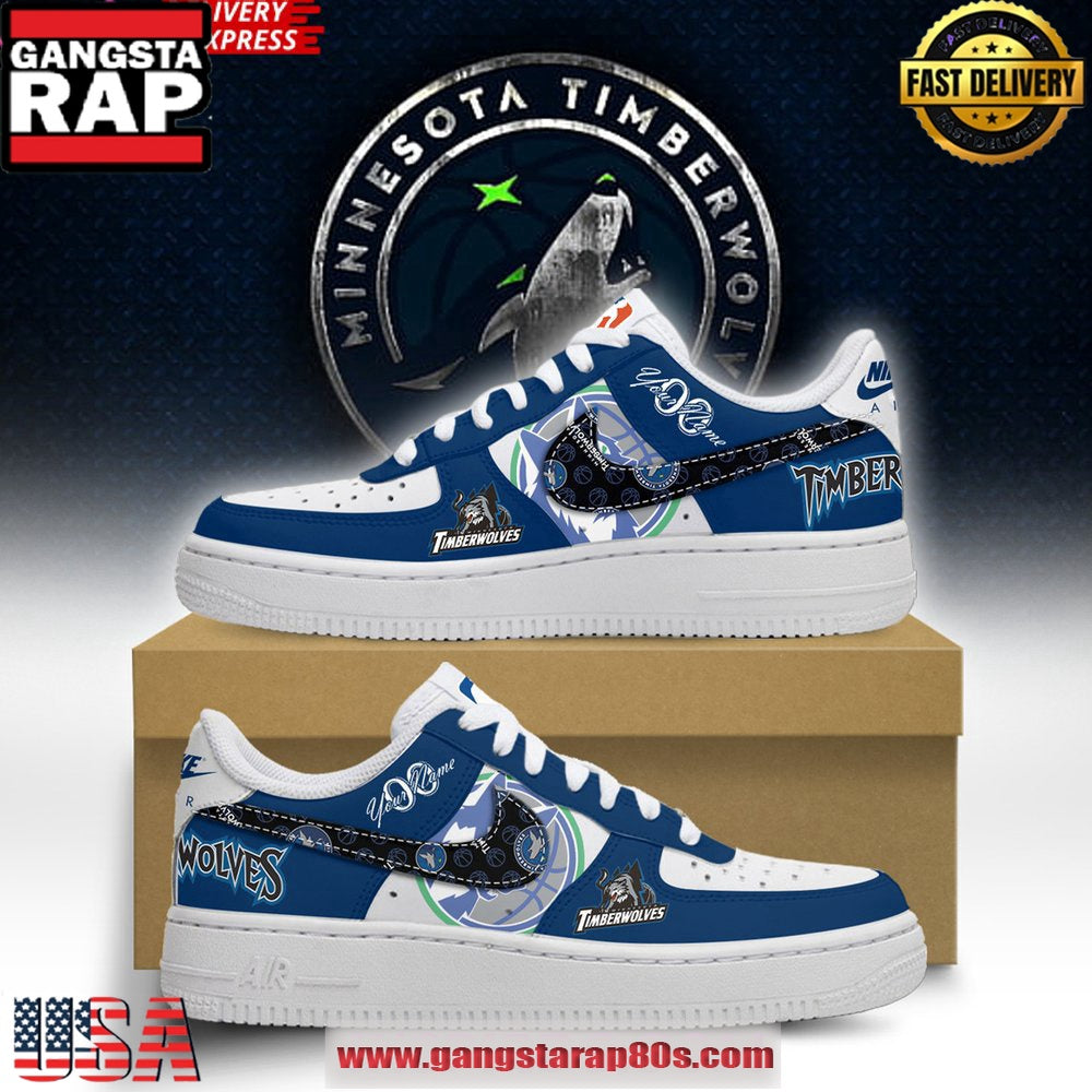 Minnesota Timberwolves Custom Premium Air Force 1 Running Sneakers Shoes