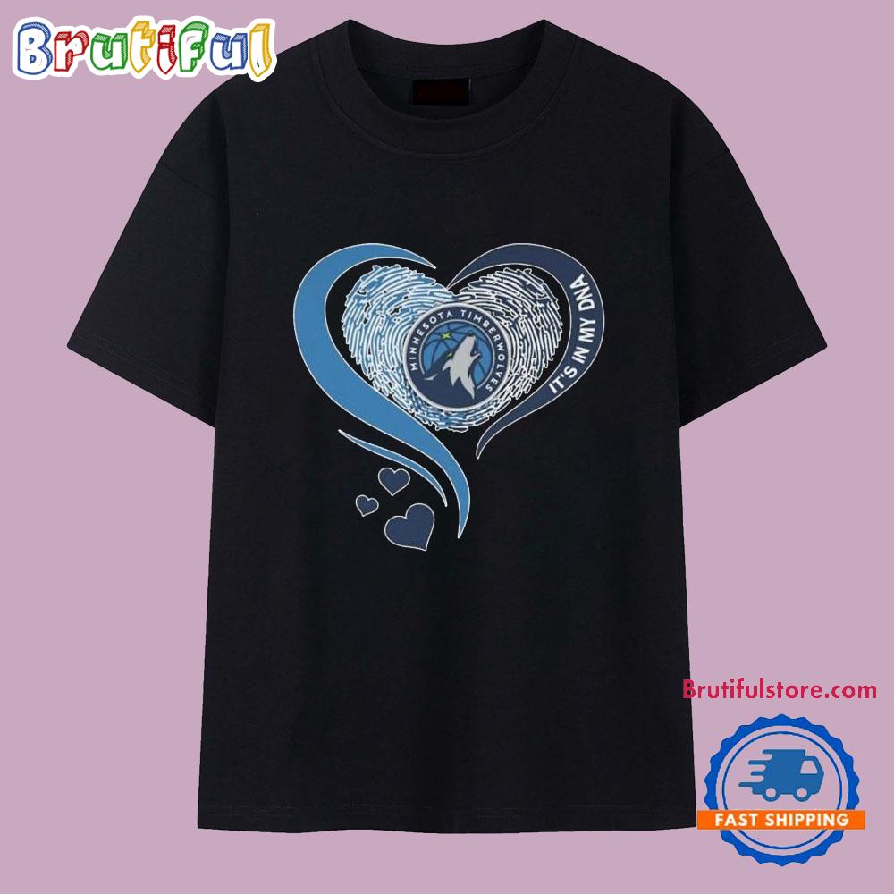 Minnesota Timberwolves It’s In My DNA Heart Logo 2025 T Shirt