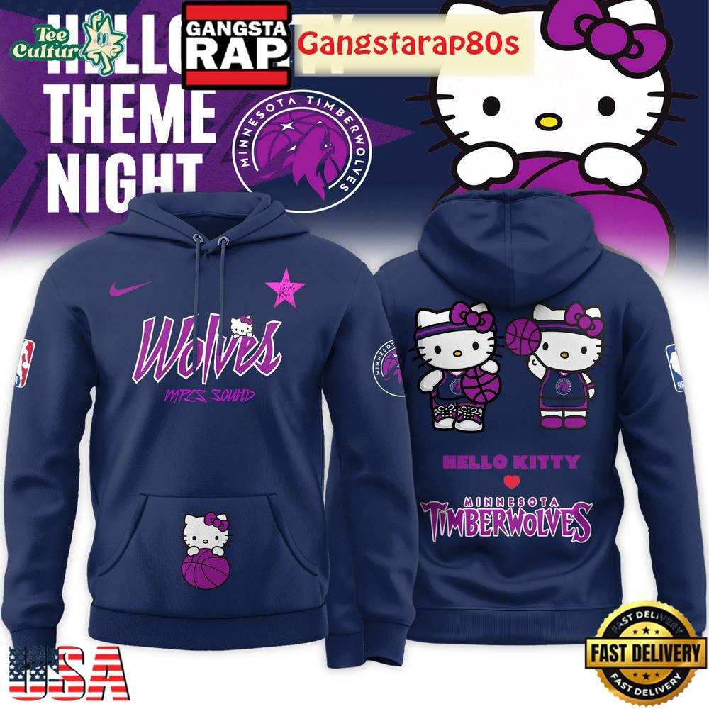 Minnesota Timberwolves x Hello Kitty Night 2026 Special Edition Unisex Hoodie Shirt