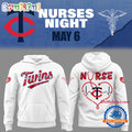 Minnesota Twins Baseball NURSES NIGHT 2025 White Hoodie Shirt