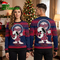 Minnesota Twins Snoopy Baseball Logo Striped Ugly Christmas Sweater