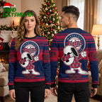Minnesota Twins Snoopy Baseball Logo Striped Ugly Christmas Sweater