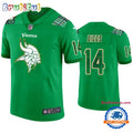 Minnesota Vikings #14 Stefon Diggs Jersey St. Patricks Day Kelly Green Lucky Football Jersey