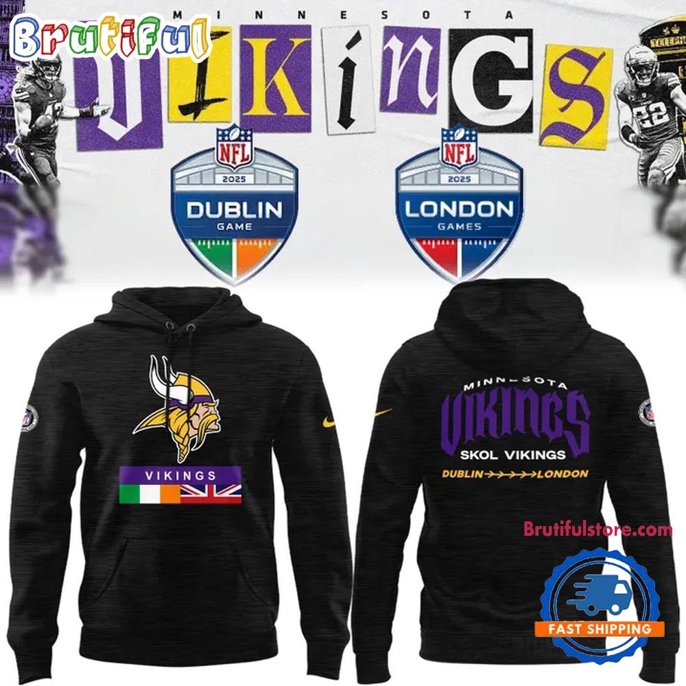 Minnesota Vikings 2025 Dublin and London Vikings Hoodie Shirt