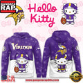 Hello Kitty x NFL Minnesota Vikings 2025 Football Christmas Hoodie Shirt