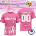 Minnesota Vikings 2026 NFL Breast Cancer Awareness Custom 3D Shirt