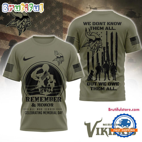 Minnesota Vikings 2026 NFL Celebrating Memorial Day Limited 3D Shirt