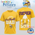 Minnesota Vikings 2026 NFL Happy Father Day New Design 3D T Shirt