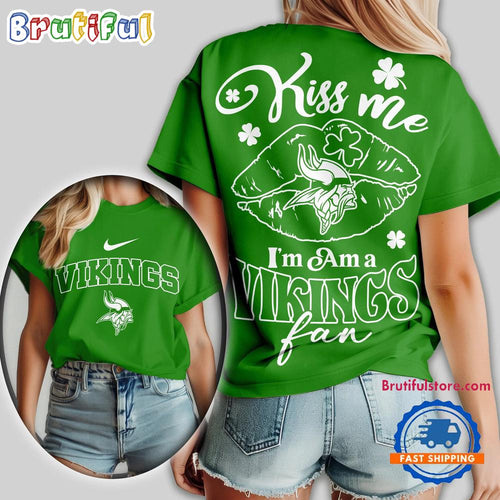 Minnesota Vikings 2026 NFL Kiss Me St. Patricks Day All Over Print Shirt