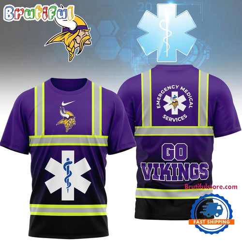 Minnesota Vikings 2026 NFL National EMT & Paramedic Day Special New 3D Shirt