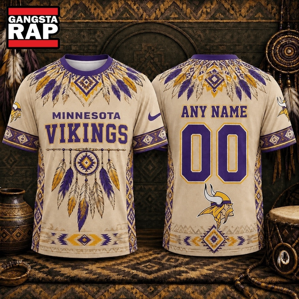 Minnesota Vikings 2026 NFL Native American Heritage 3D Shirt, Football New Design Shirt