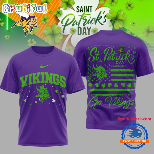 Minnesota Vikings 2026 NFL St. Patricks Day Special New 3D Shirt