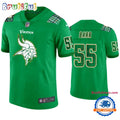 Minnesota Vikings #55 Anthony Barr Jersey St. Patricks Day Kelly Green Lucky Football Jersey