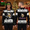 Minnesota Vikings Custom Family Name Logo Ugly Christmas Sweater