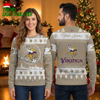Minnesota Vikings Custom Name Nordic Snowflake Ugly Christmas Sweater