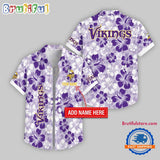 Minnesota Vikings Flower Palm Tree Aloha Hawaii Shirt