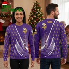 Minnesota Vikings Helmet Logo Football Pattern Ugly Christmas Sweater