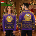 Minnesota Vikings Horned Helmet Christmas Pattern Ugly Christmas Sweater