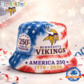 Minnesota Vikings NFL Ameica 250 Years Of Freedom Bucket Hat