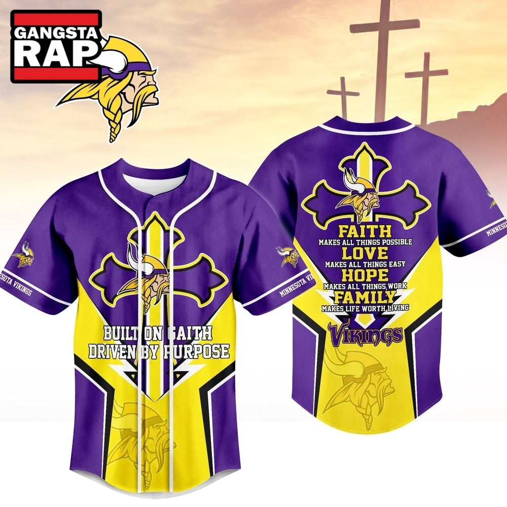 Minnesota Vikings NFL Blessed Beyond The Score Baseball Jersey