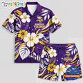 Minnesota Vikings NFL Floral Summer Hawaiian Set