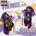 Minnesota Vikings NFL Game Day Grateful Dead Baseball Jersey Shirt