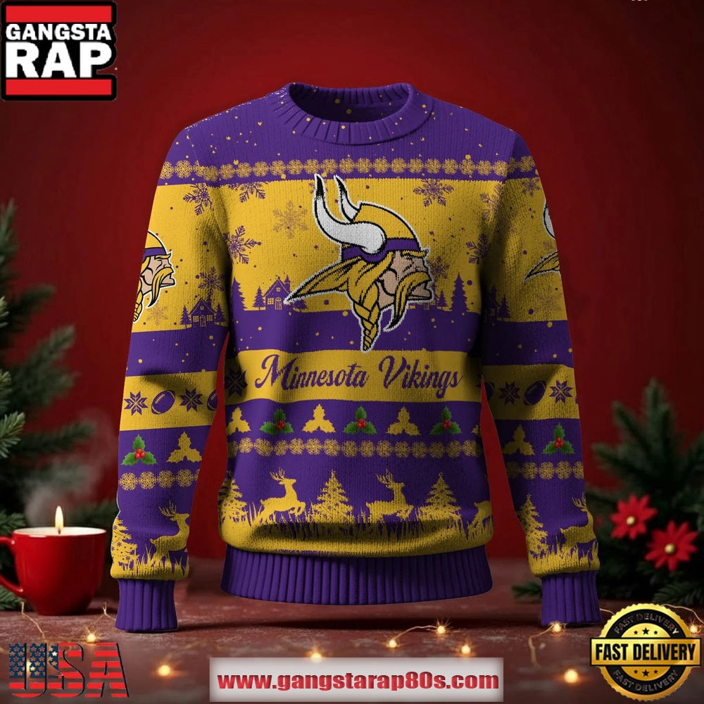 Minnesota Vikings NFL Holiday Spirit Ugly Christmas Sweater
