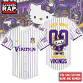Minnesota Vikings NFL Kitty Game Day Custom Baseball Jersey Shirt