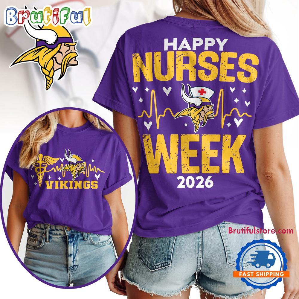 Minnesota Vikings NFL Nurse Week 2026 All Over Print Unisex T Shirt