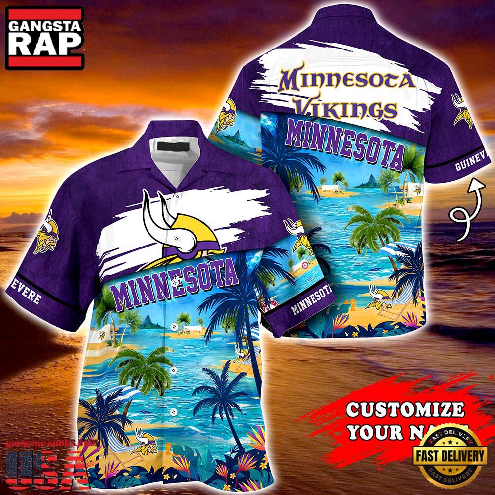 Minnesota Vikings NFL Custom Name New Design Hawaiian Shirt