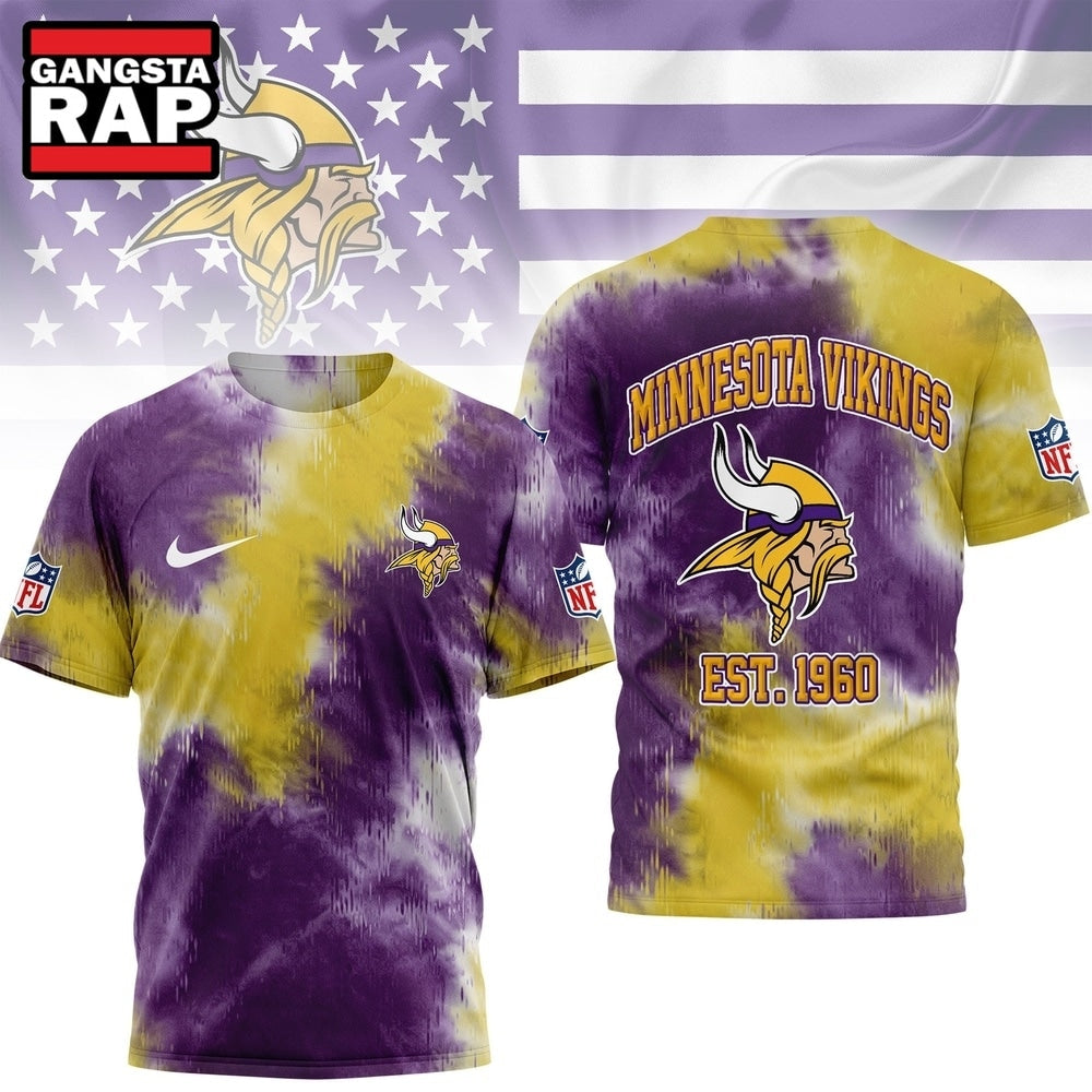 Minnesota Vikings NFL Sunday Legends Tie Dye 3D Shirt, Football New Design Shirt
