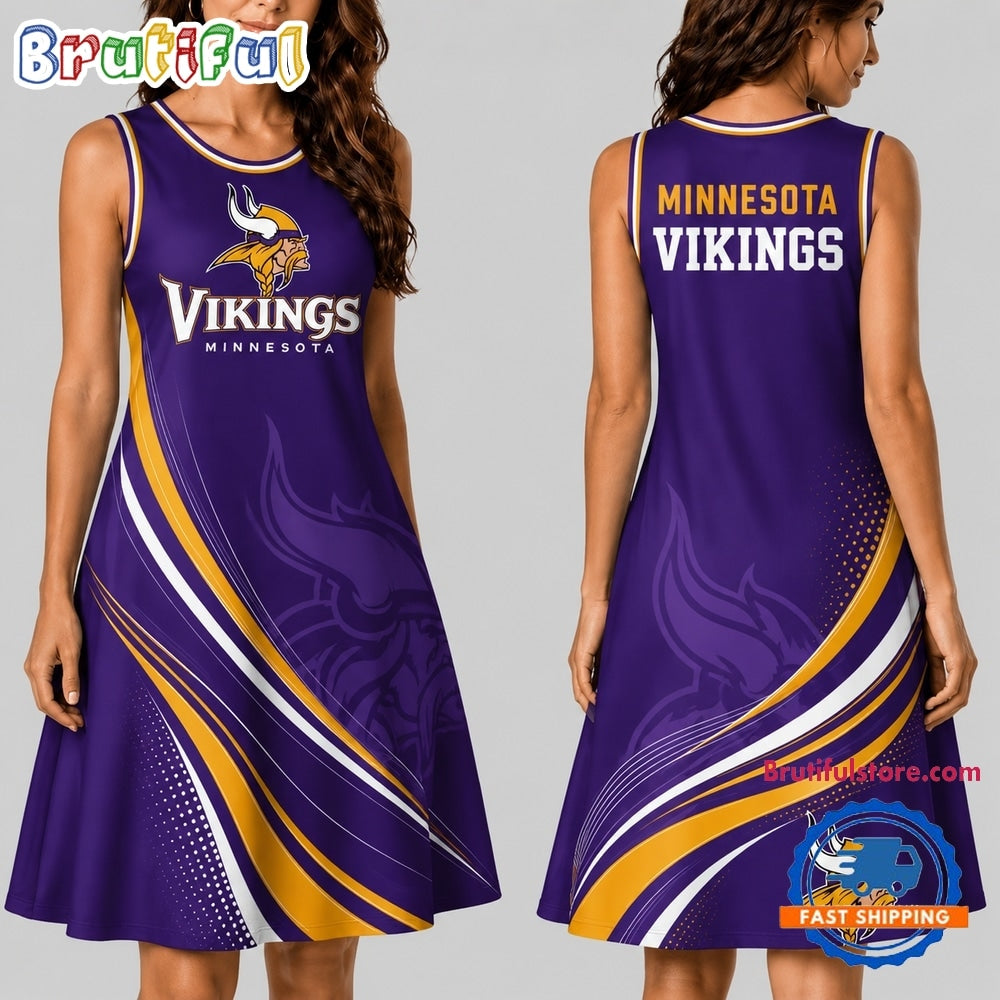 Minnesota Vikings NFL Team Pride Women’s Sleeveless Dress