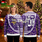 Minnesota Vikings Norse Warrior Personalized Any Name Ugly Christmas Sweater