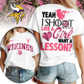 Minnesota Vikings Premium NFL Shoot Like A Girl Women T-Shirt
