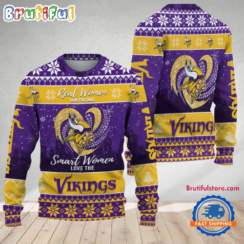 Minnesota Vikings Real Women Love Football Ugly Christmas Sweater