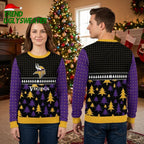 Minnesota Vikings Reindeer Logo Christmas Trees Ugly Christmas Sweater