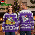 Minnesota Vikings Snoopy And Mascot Ugly Christmas Sweater
