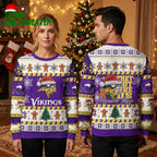 Minnesota Vikings They Not Like Us Santa Hat Ugly Christmas Sweater