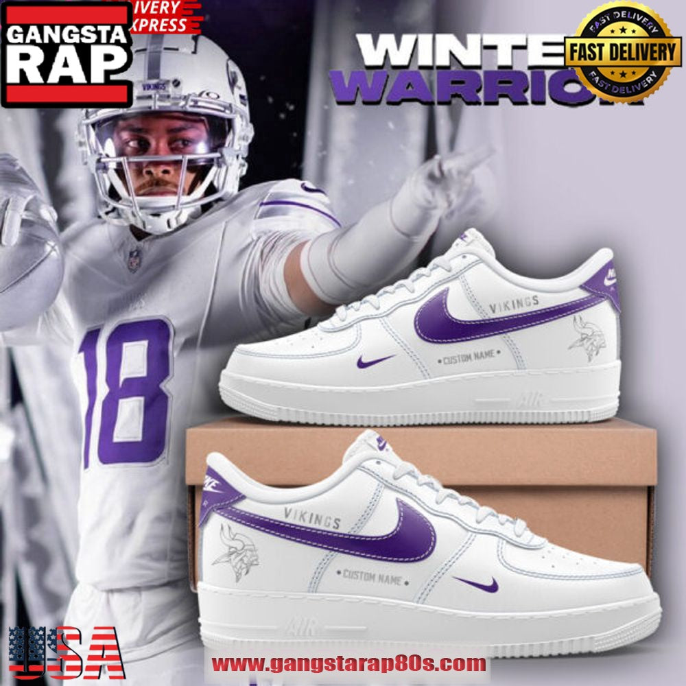 Minnesota Vikings Winter Warrior Air Force 1 Shoes Running Sneakers
